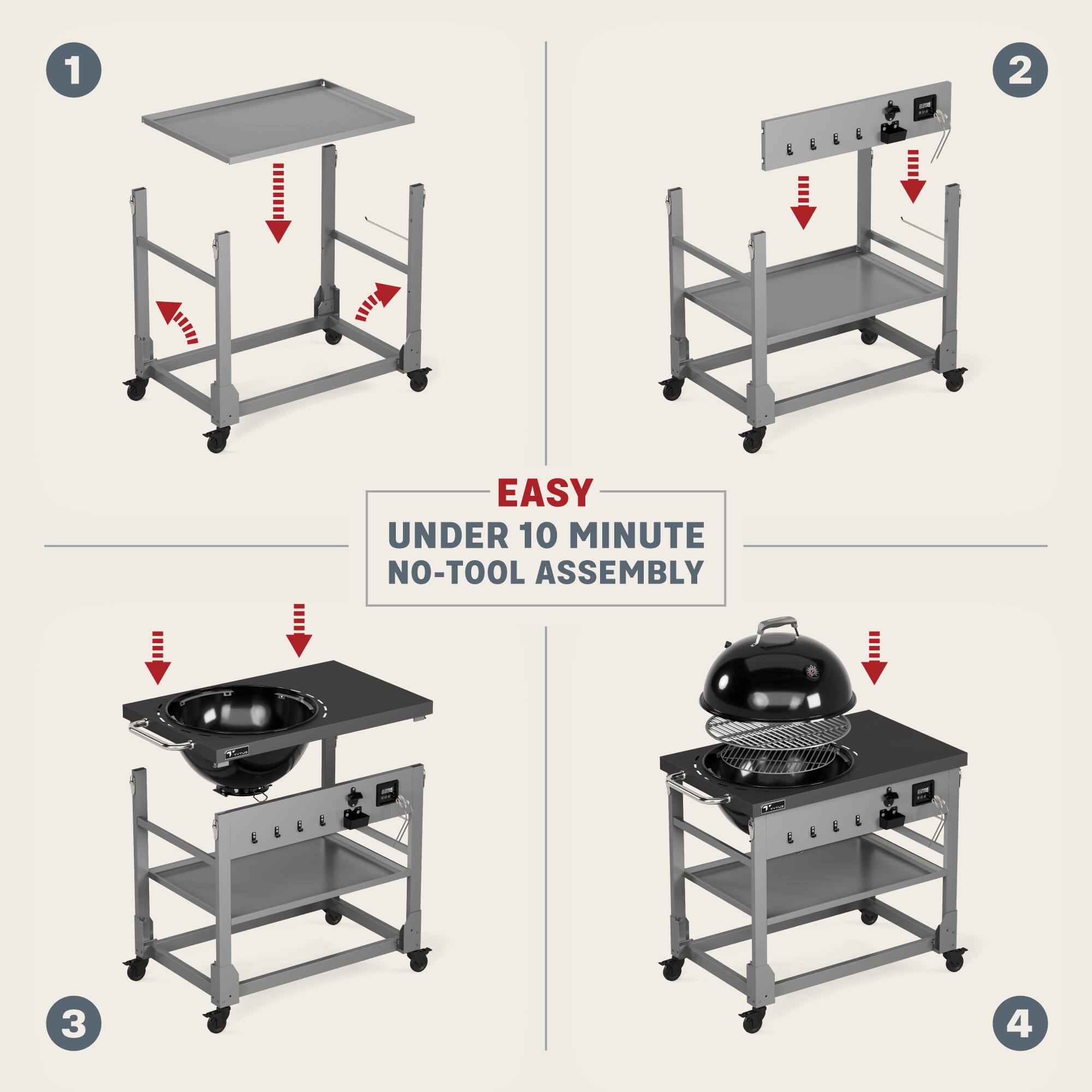 Easy Under 10 Minute No-Tool Assembly