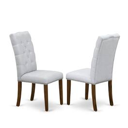 East West Furniture - 5 Pc Dining Set Includes a Round Dining Table and 4 Parson Chairs - Gray