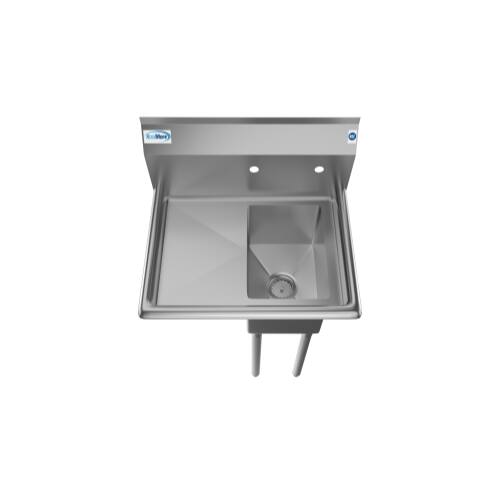 Alt View 6. Koolmore - 25 in. One Compartment Stainless Steel  Sink with Drainboard, Bowl Size 10" x 14" x 10" SA101410-12L3. - Stainless Steel.