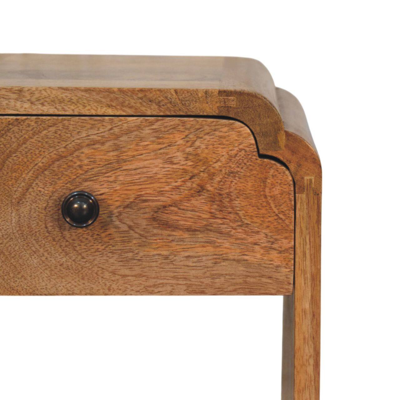 Back. Artisan Furniture - Artisan Furniture Solid Wood Newton Mini Oak-ish Nightstand with a drawer and open shelf - Oak.