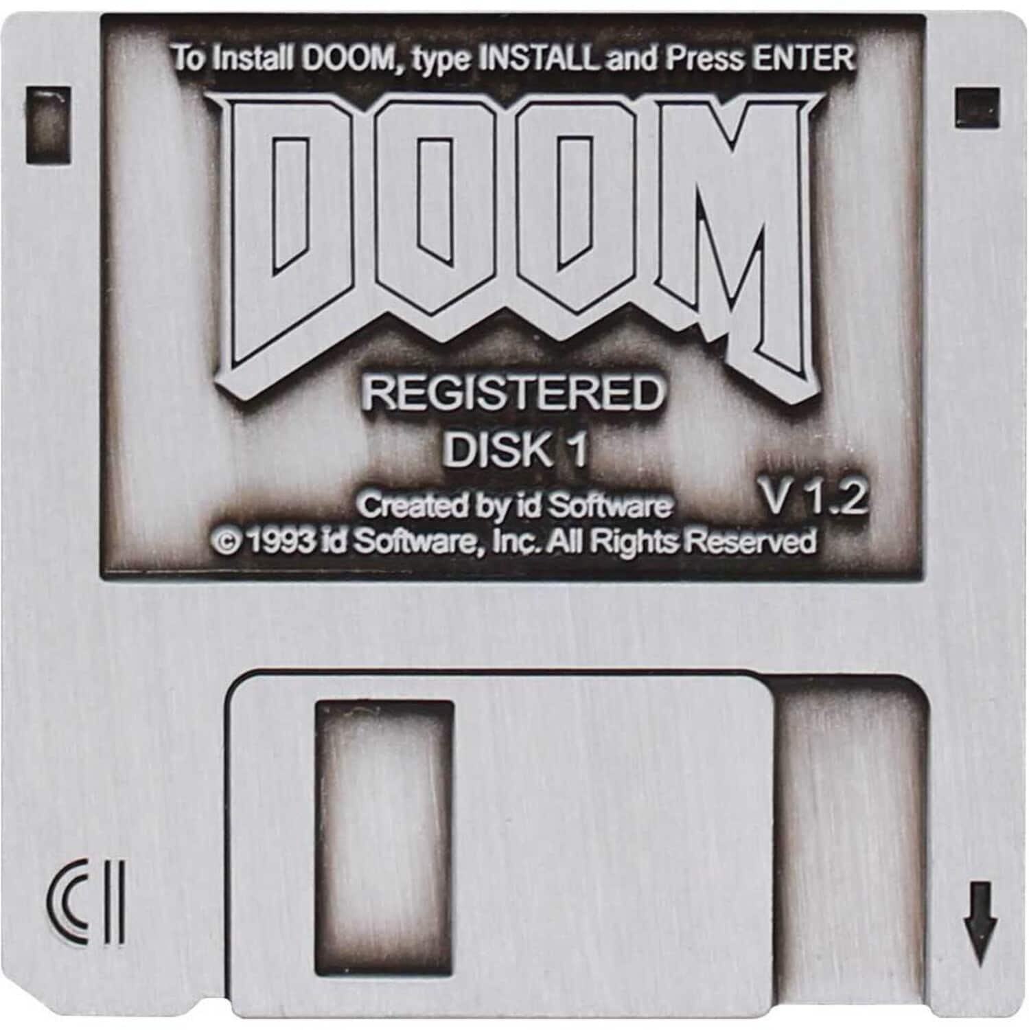 PopMarket - DOOM - Limited Edition Pin Badge - Floppy Disk - COLLECTIBLES - Multicolor