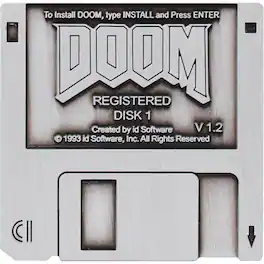 PopMarket - DOOM - Limited Edition Pin Badge - Floppy Disk - COLLECTIBLES - Multicolor