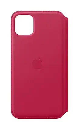 Front. Apple - Apple Leather Folio (for iPhone 11 Pro Max) - Raspberry - Raspberry.