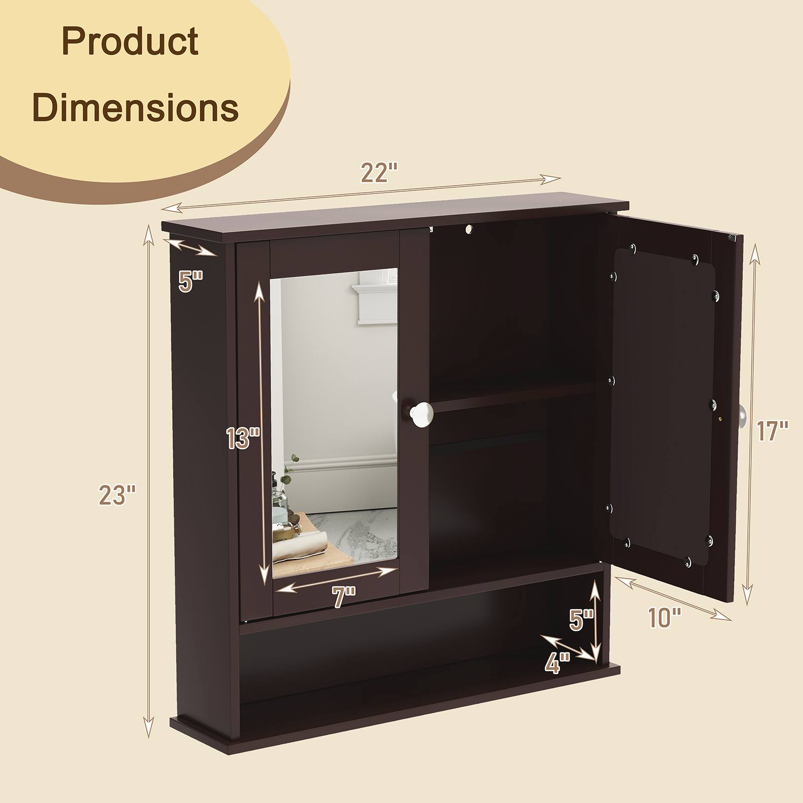 Product Dimensions  
22" x 5" x 13" x 17" x 23" x 7" x 5" x 4" x 10"