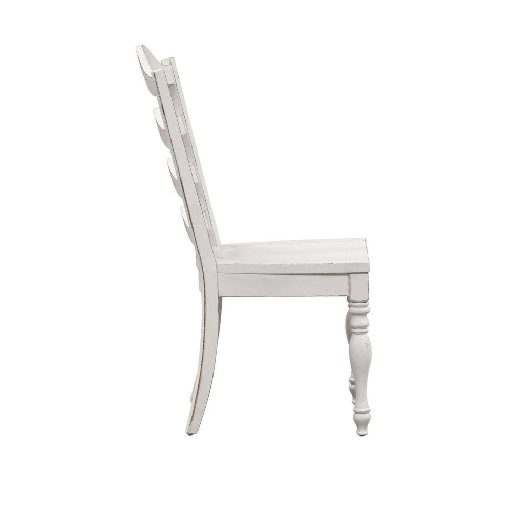 Left. Liberty Furniture Industries - Magnolia Manor Ladder Back Side Chair (RTA) in Antique White - White.