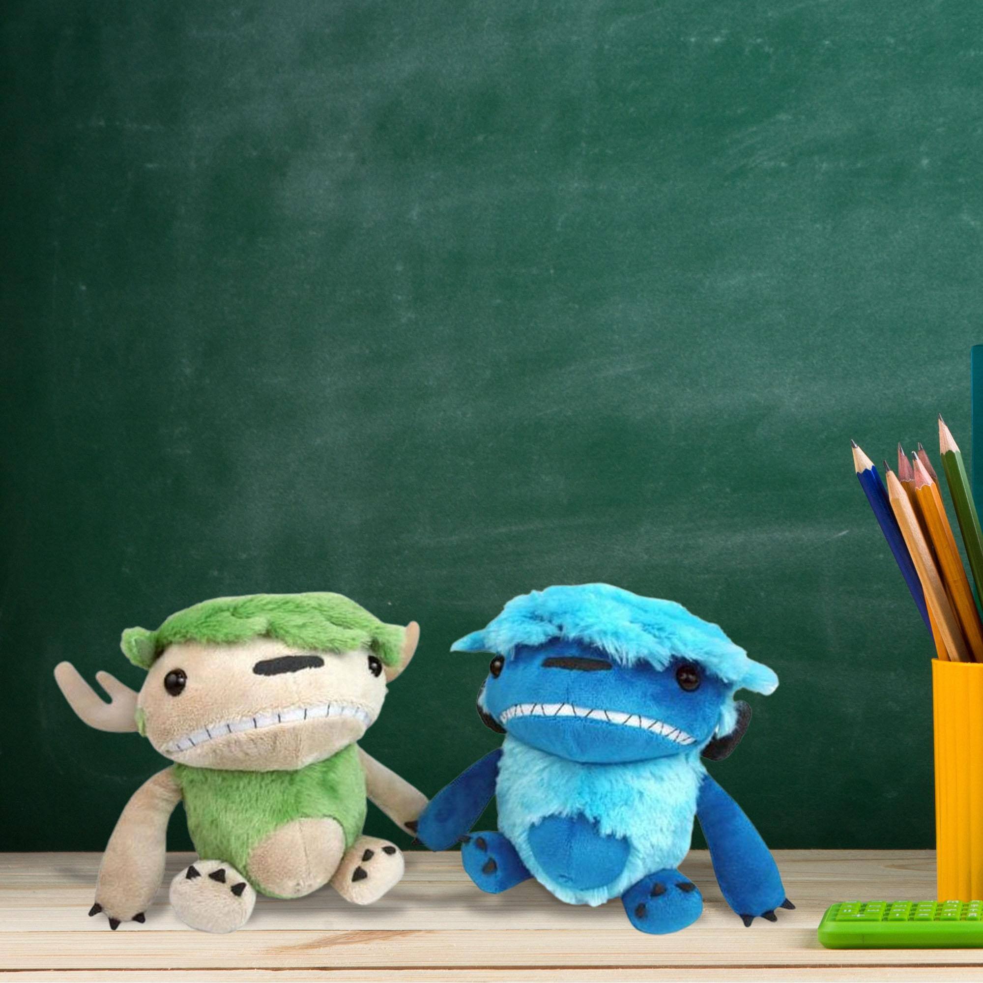 Alt View 1. Crowded Coop - Imps And Monsters Angus & Edie 6" Backpack Clip-On Plush 2-Pack Set.