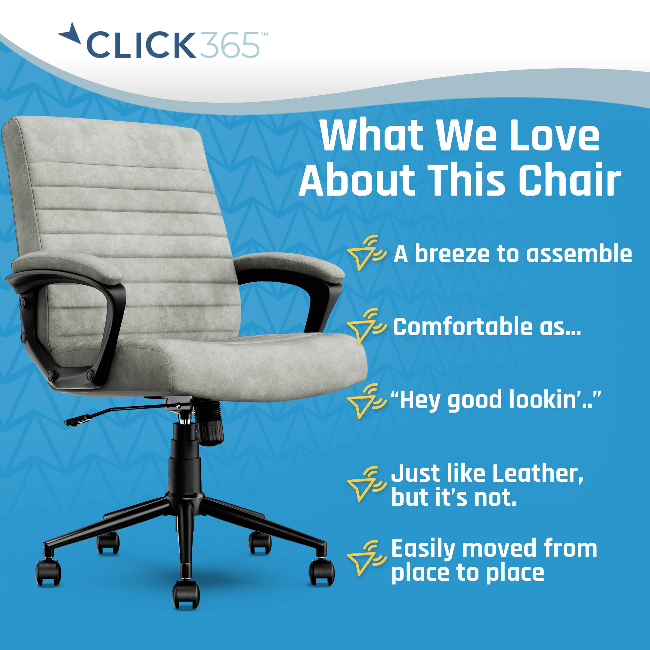 Alt View 12. Click365 - Transform 3.0 Extra Comfort Ergonomic Mid-Back Desk Chair - Gray.