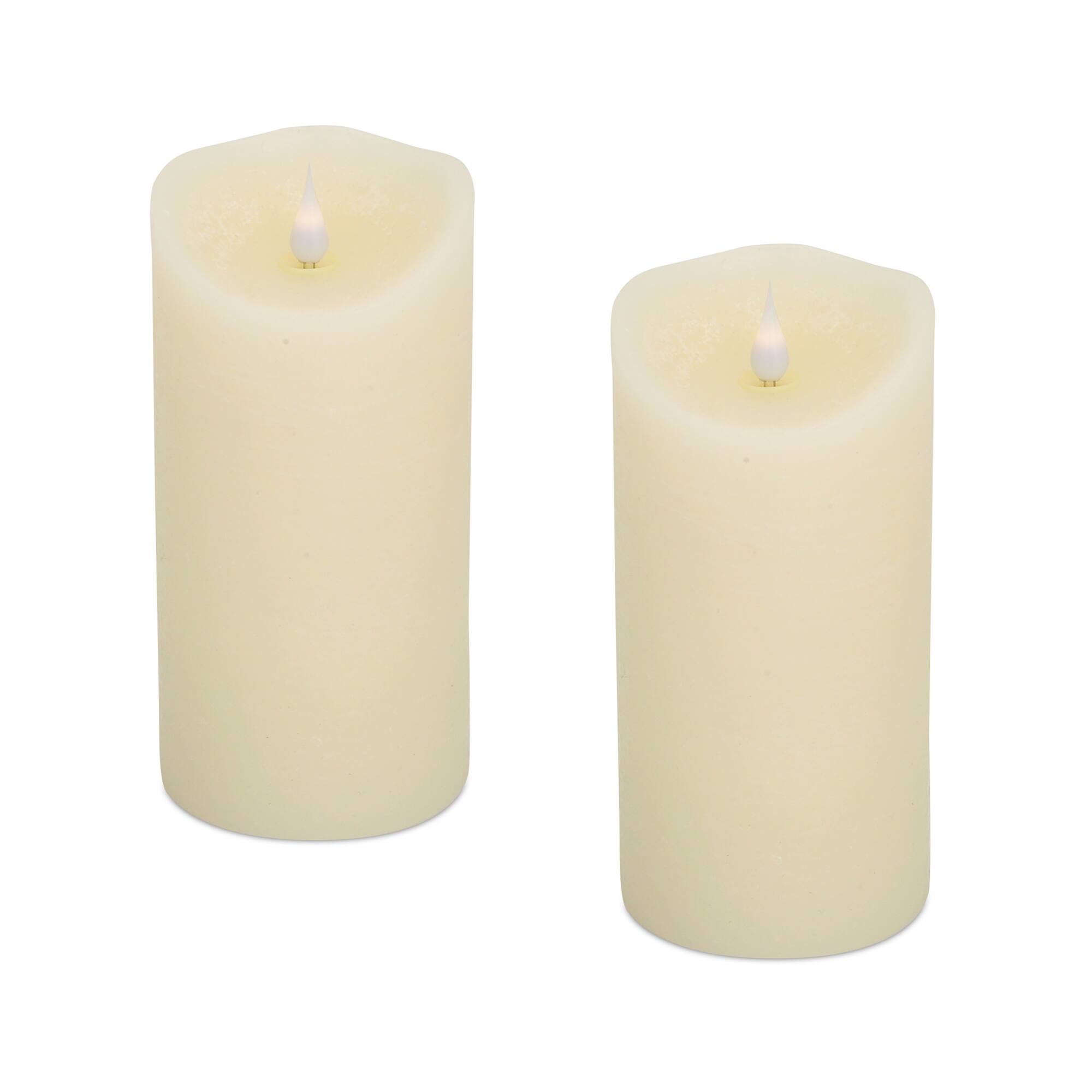Front. BreeBe - Simplux LED Designer Melted Wax Candle with Remote (Set of 2) - Beige.