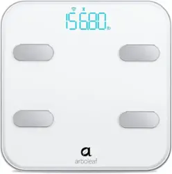 Arboleaf Smart Scale for Body Weight, WiFi Bluetooth, 14 Body Metrics, FSA or HSA eligible, Unlimited Data and Users - White - Front_Zoom