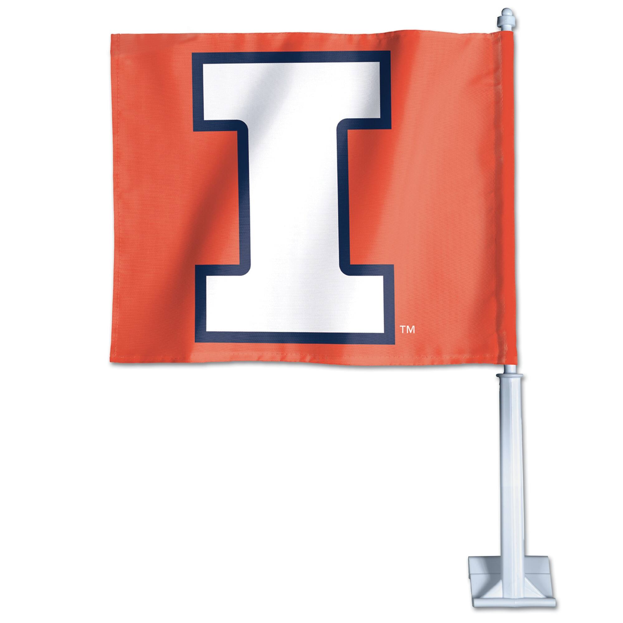 Alt View 1. WinCraft - Illinois Fighting Illini Double-Sided Car Flag - Multicolor.