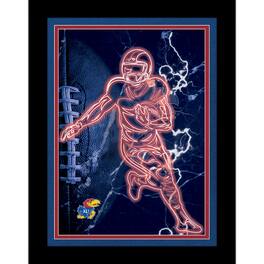 Fan Creations - Kansas Jayhawks 12'' x 16'' Framed Neon Player Print - Black