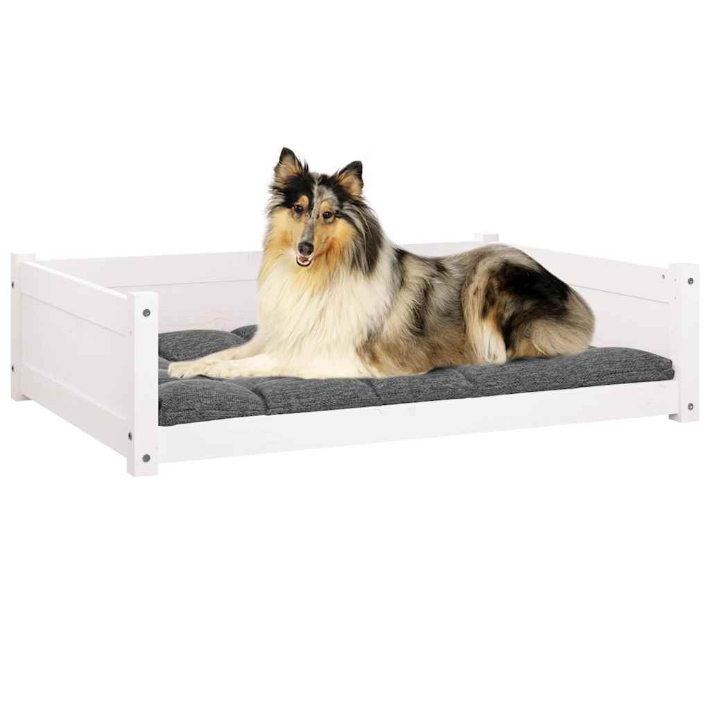 Alt View 3. Boyel Living - Dog Bed White Solid Pine Wood Medium Minimalist Dog Bed - White.