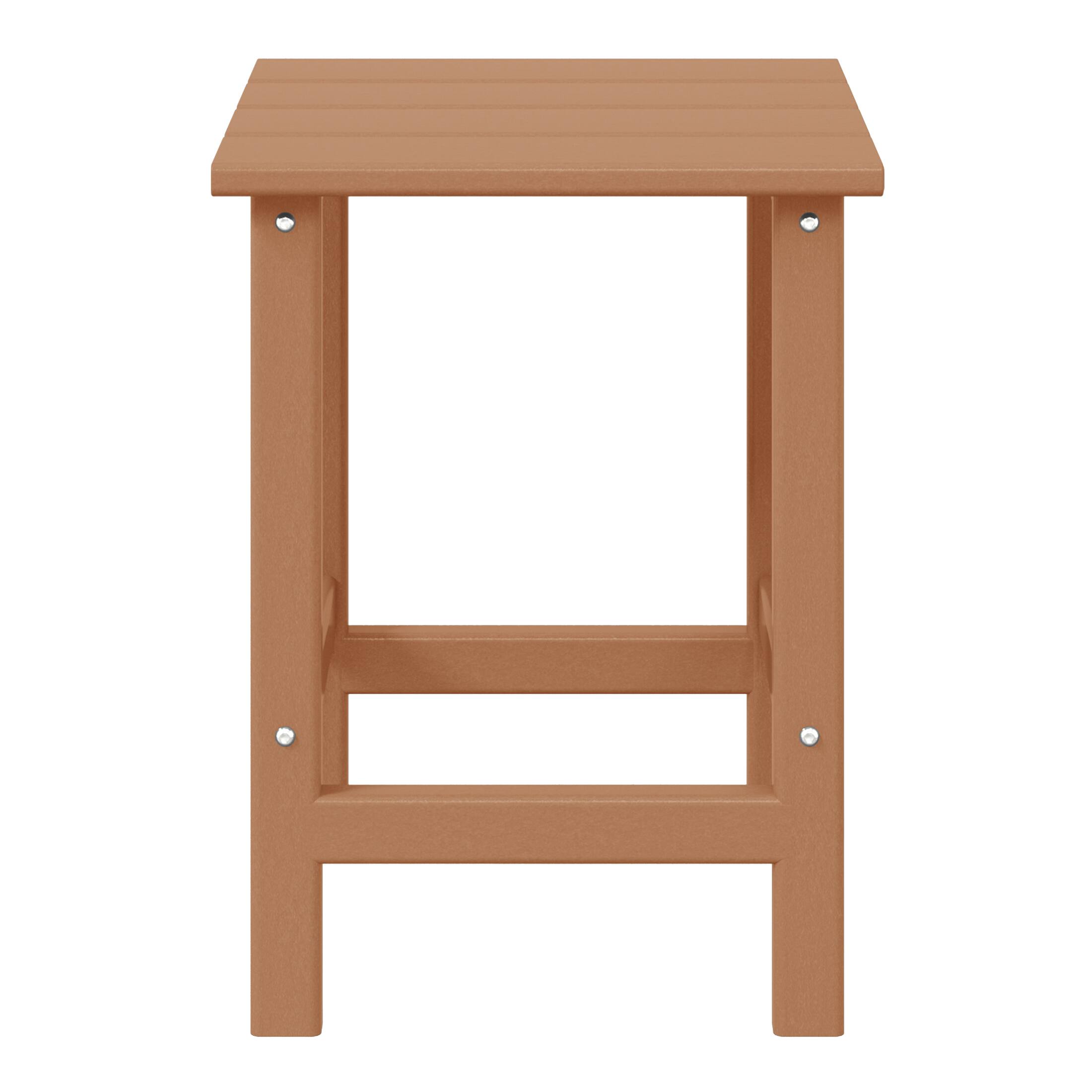 Front. WestinTrends - WestinTrends Malibu 14" square outdoor Side table for Adirondack chair - Teak.