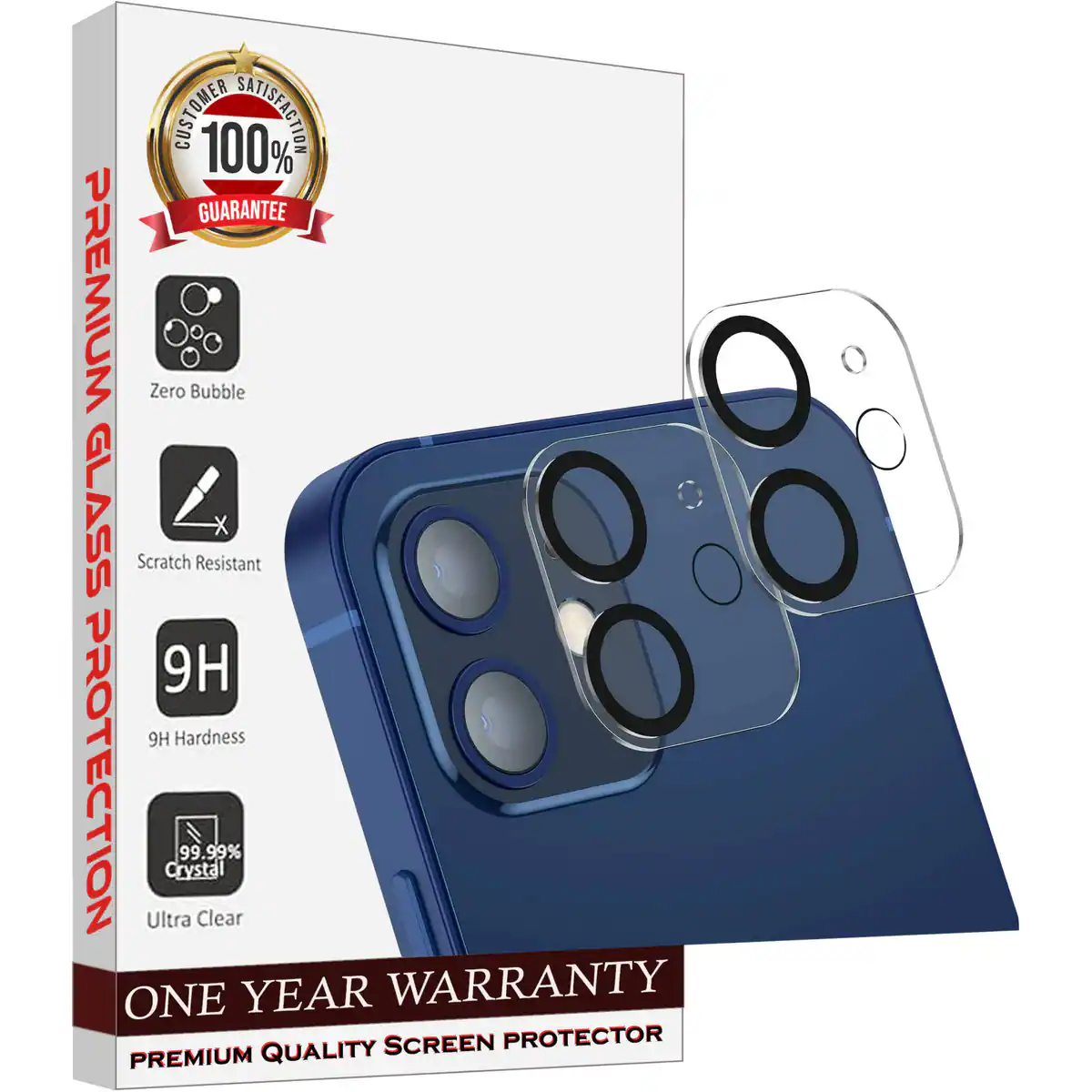 Entronix - Camera Lens Protector for iPhone 12 - Dual Pack - Clear