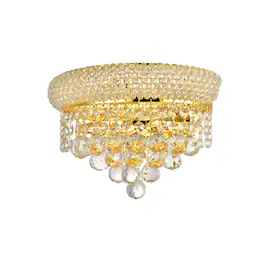 Elegant Lighting - Primo 2 light Wall Sconce Clear Royal Cut Crystal - Gold