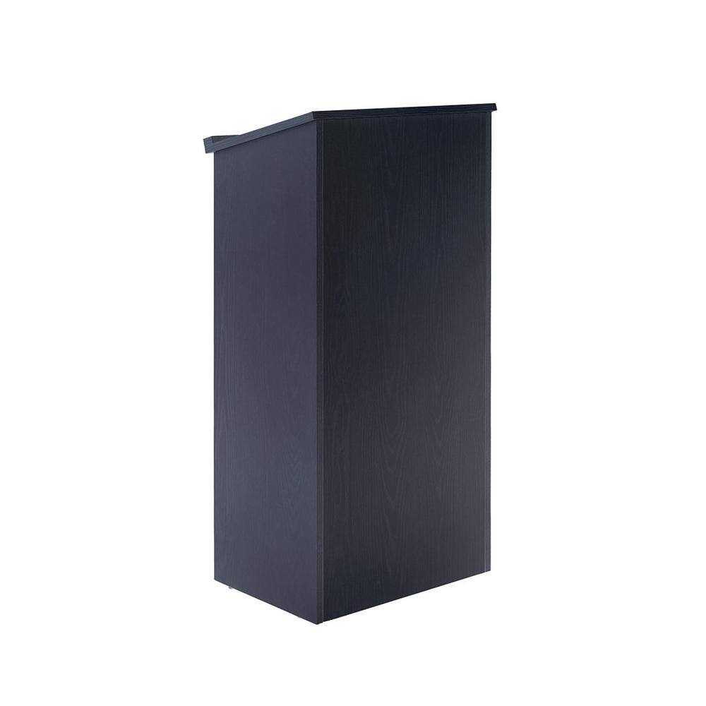 Left. AdirOffice - Podium Lectern, Wood Podium Presentation Lectern Stand with Storage Shelf - Black.