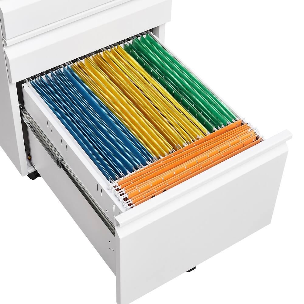 Alt View 10. Loheer - Loheer 3 Drawer Mobile File Cabinet with Lock Rolling Metal Filing Cabinet for Letter Legal A4 Home Office.
