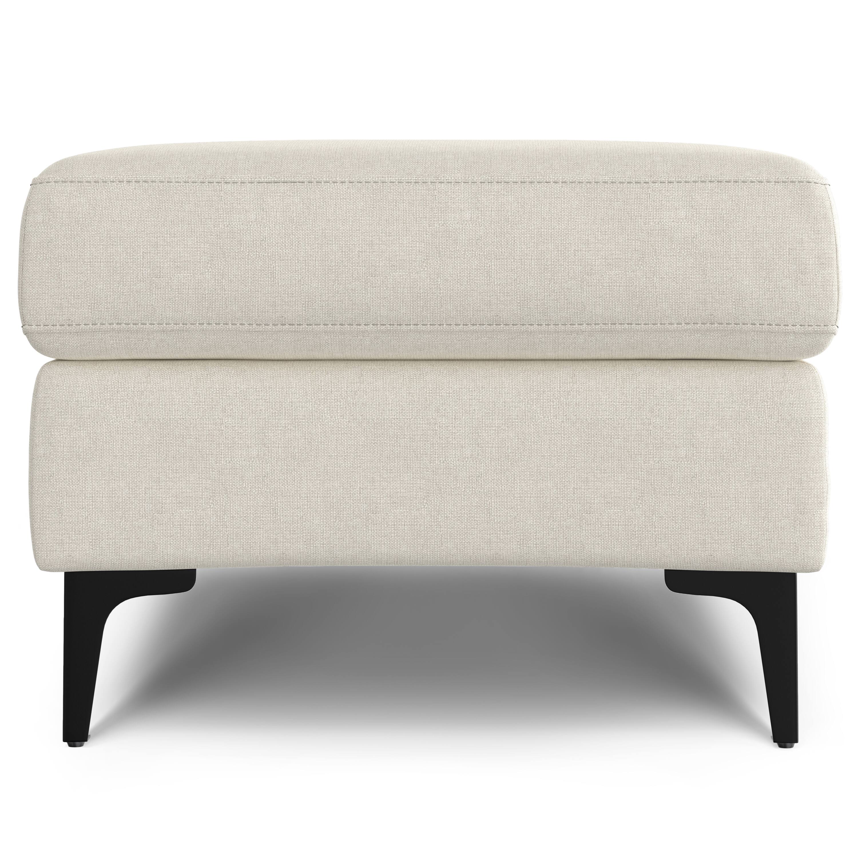 Alt View 1. Simpli Home - Ava Large Rectangular Ottoman in Tightly Woven Performance Fabric - Cream.