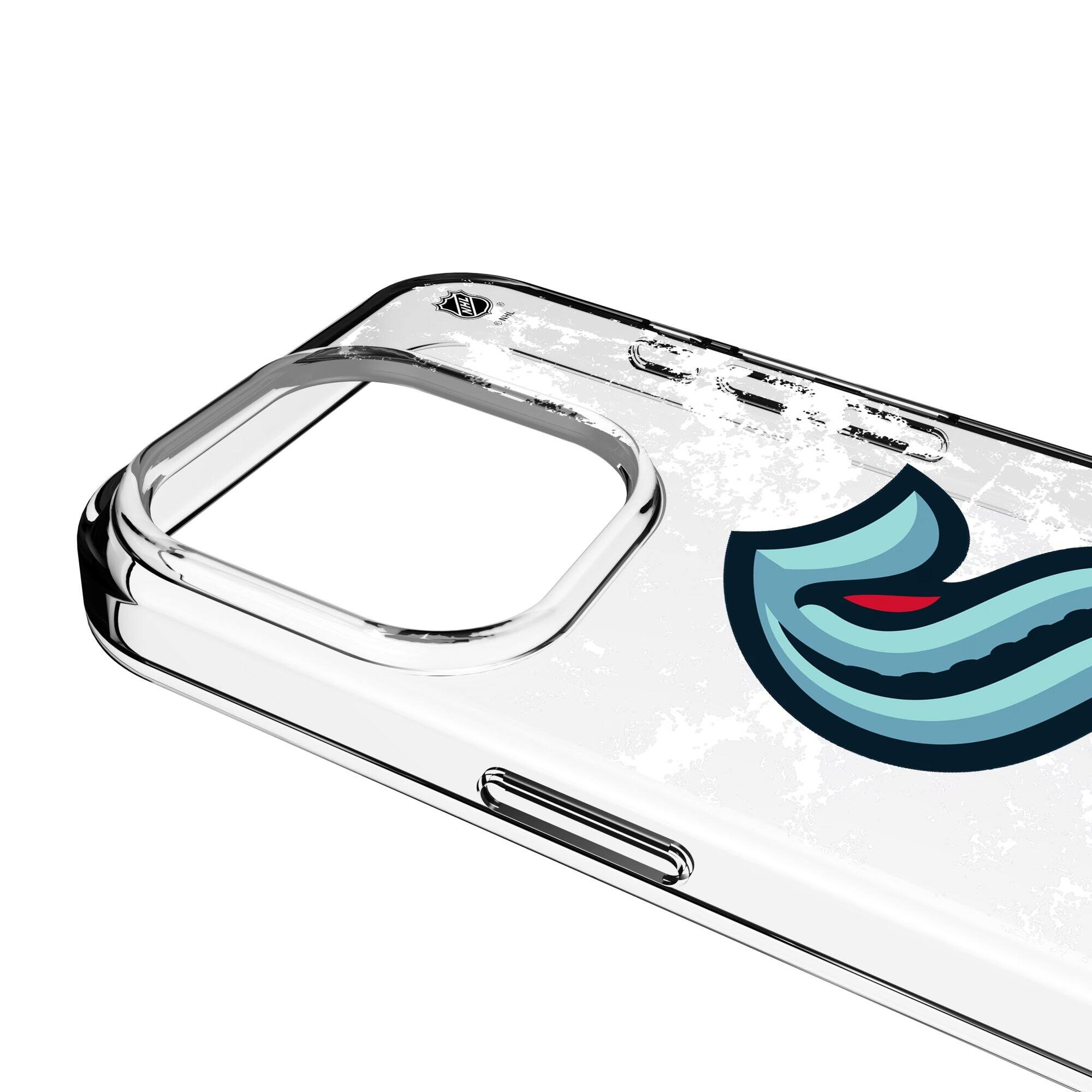 Alt View 2. Keyscaper - Seattle Kraken iPhone Stripe Clear Ice Case - 13 Pro - Multicolor.