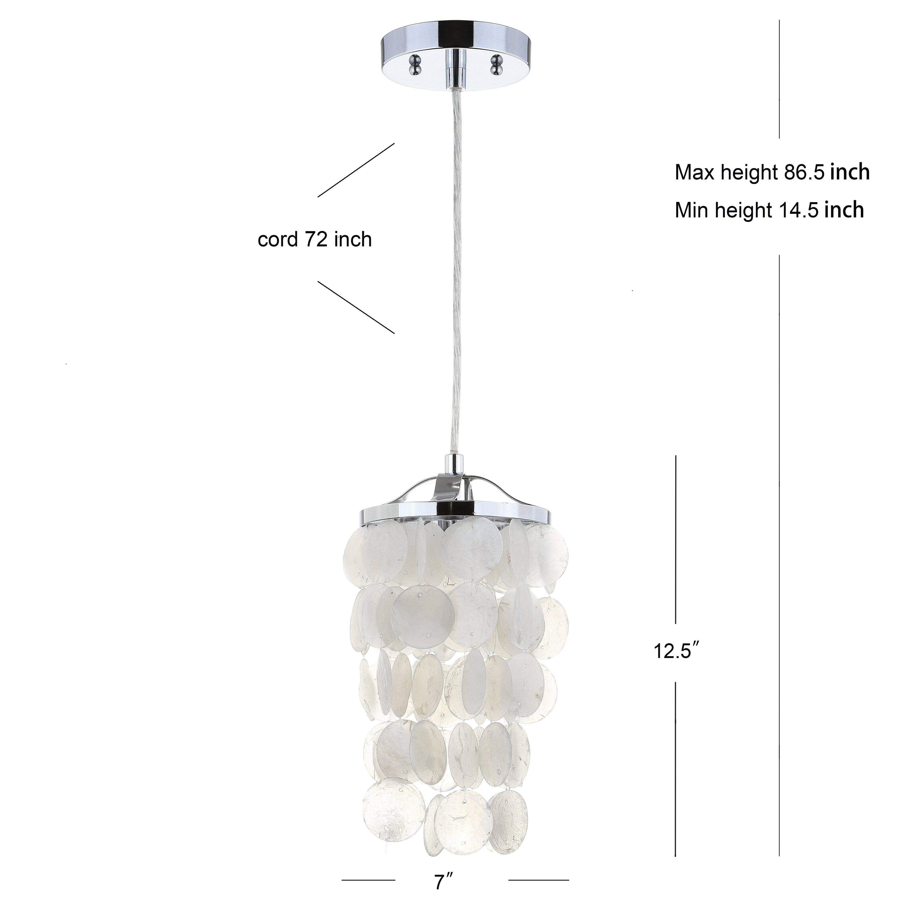 cord 72 inch  
Max height 86.5 inch  
Min height 14.5 inch  
12.5"  
7"