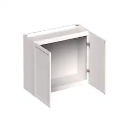 Boyel Living - 33-in W x 18-in H x 12-in D Slim Shaker RTA Kitchen Wall Cabinet with Soft-Close - Snow White