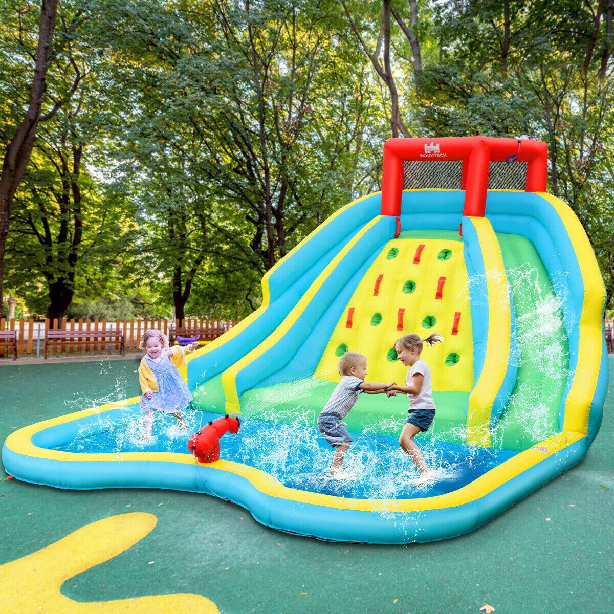 Alt View 1. Costway - Inflatable Mighty Water Slide Park Bounce Splash Pool Patio - Multicolor.