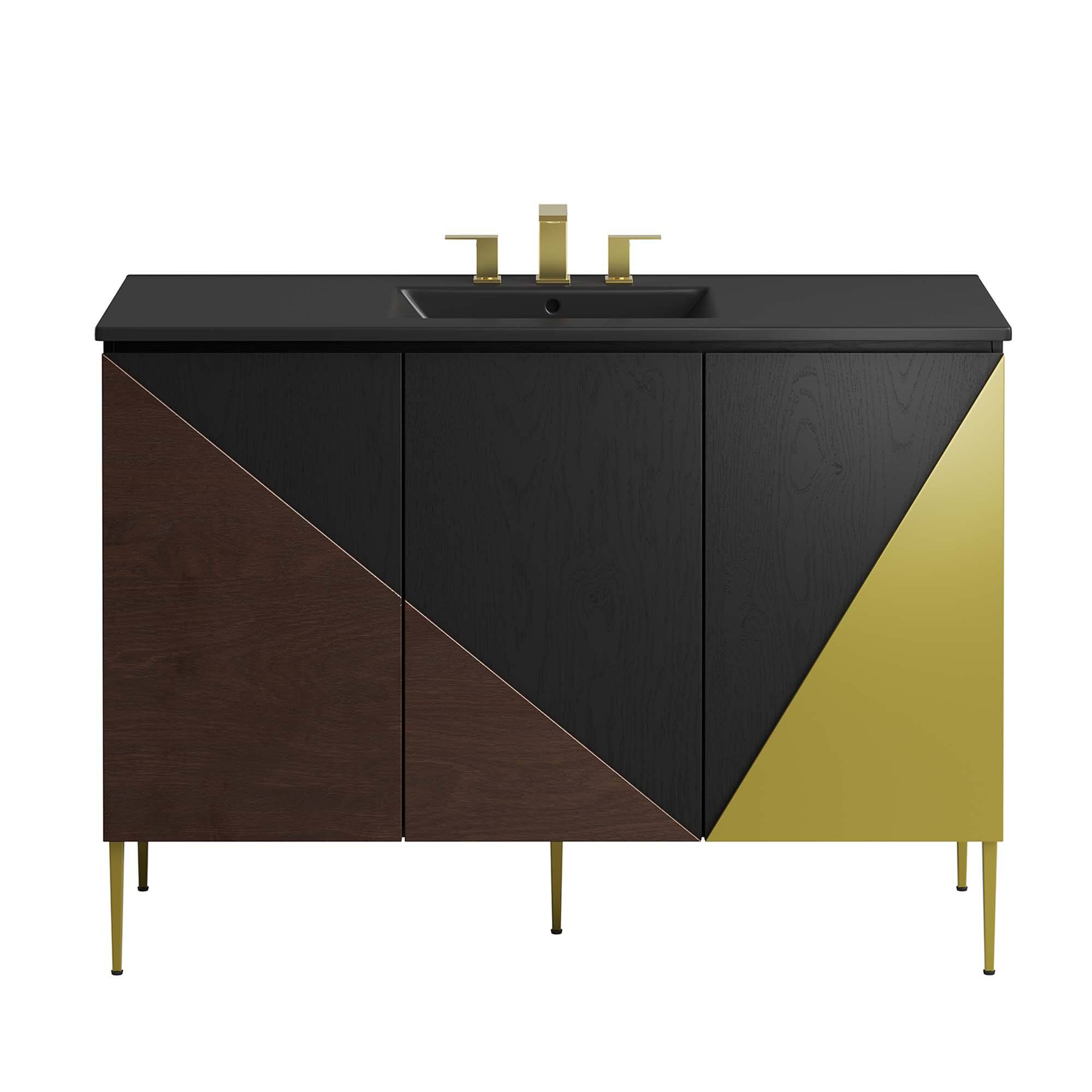 Alt View 4. Modway - Alchemist Bathroom Cabinet Basin Not Included by Modway - Black Black.