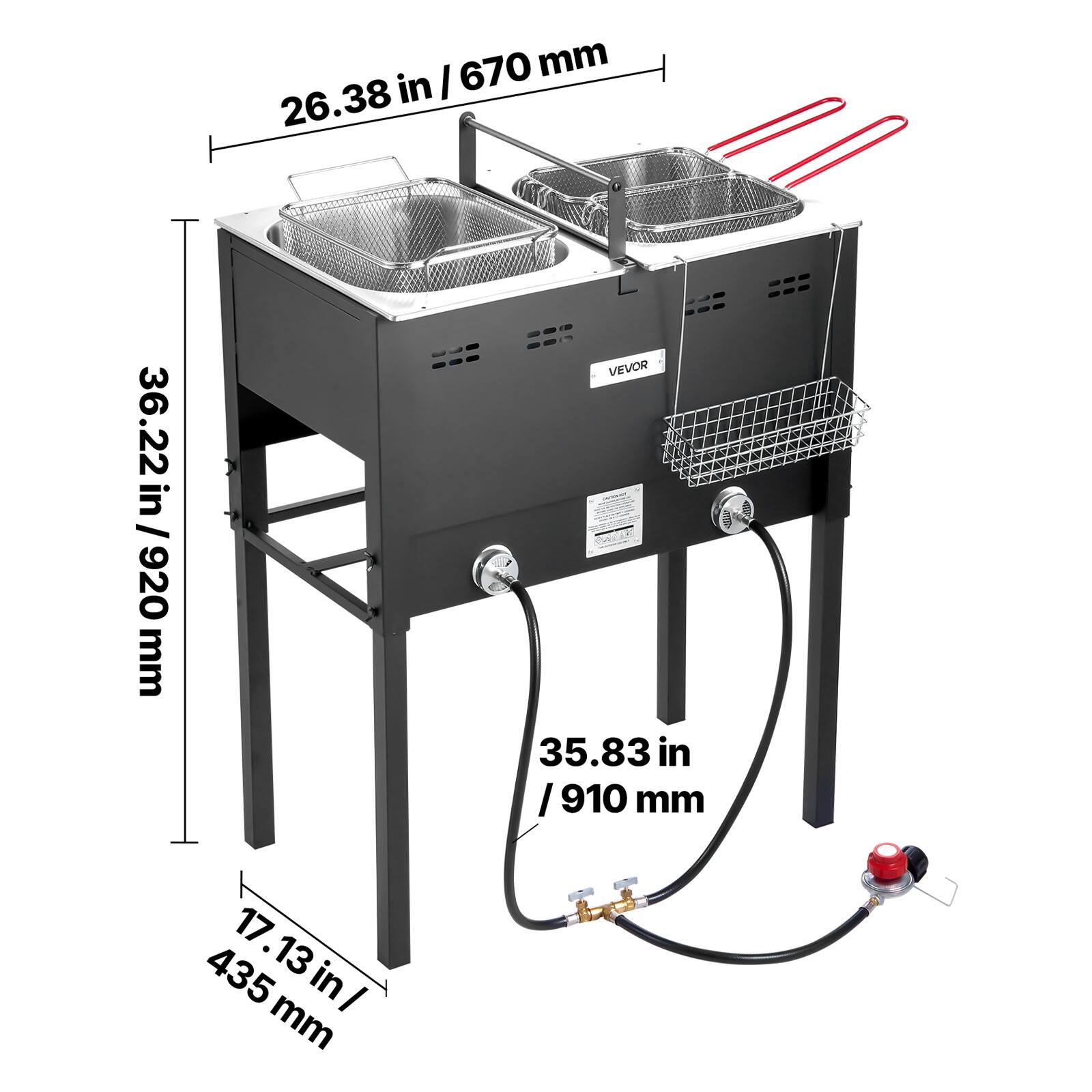 - 26.38 in / 670 mm
- 36.22 in / 920 mm
- 35.83 in / 910 mm
- 17.13 in / 435 mm