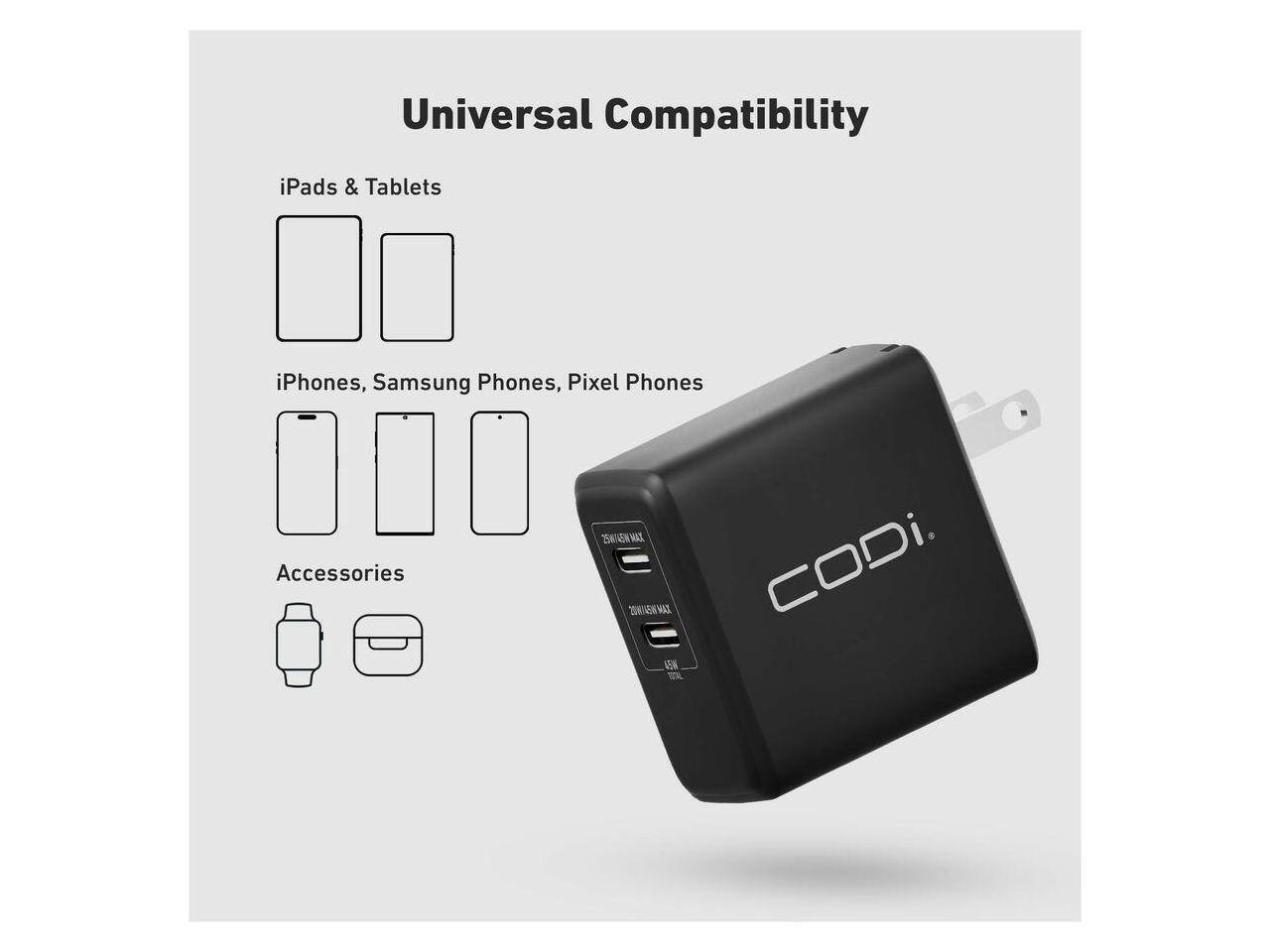 Universal Compatibility  
iPads & Tablets  
iPhones, Samsung Phones, Pixel Phones  
Accessories  
ZOWIEN MA 2OENWAX EN CODi