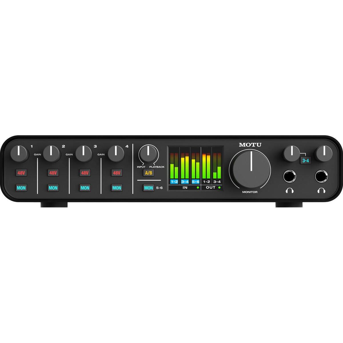 I 1 GAIN I 2 GAIN I 3 GAIN I 4 GAIN I 3-4 I 48V 48V 48V 48V INPUT PLAYBACK A/B MON MON MON MON MON -6 1.2 4 n-0 IN 1-2 3-4 OUT MONITOR