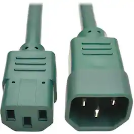 Eaton Tripp Lite Series PDU Power Cord, C13 to C14 - 10A, 250V, 18 AWG, 3 ft. (0.91 m), For Computer, Scanner - Green