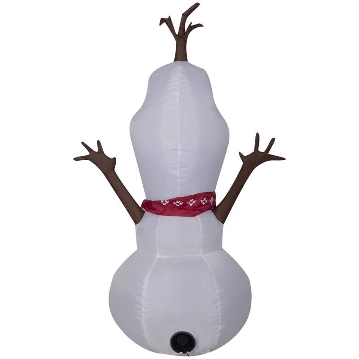 Back. Disney - Disney Airblown Christmas Inflatable Olaf with Red Scarf 48 in. Inflatable - Multicolored.