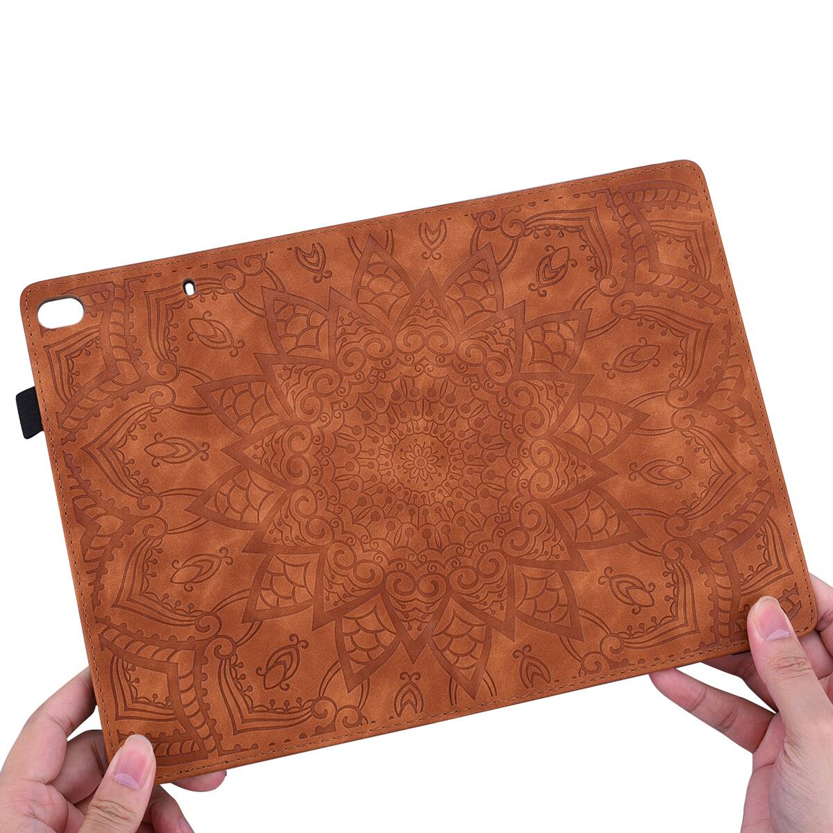 Alt View 4. Dteck - Case for Apple iPad Air (M4) 13" 2026 & (M3) 2025 & (M2) 2024,Shockproof Embossed PU Leather Folio Wallet Cover - Brown.
