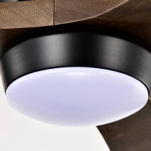 Alt View 7. LUCKY ONE - 52" Flush Mount Ceiling Fan with Light Remote 6-Speed Wood Blades - Matte Black.