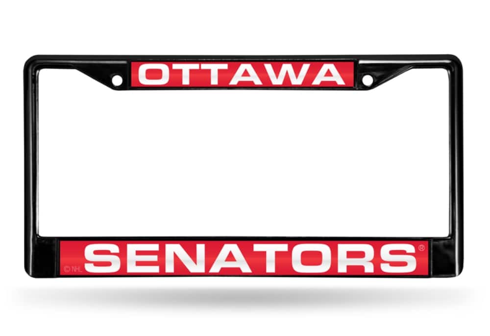 Rico Industries - Ottawa Senators Black Metal License Plate Frame Holder - Multi