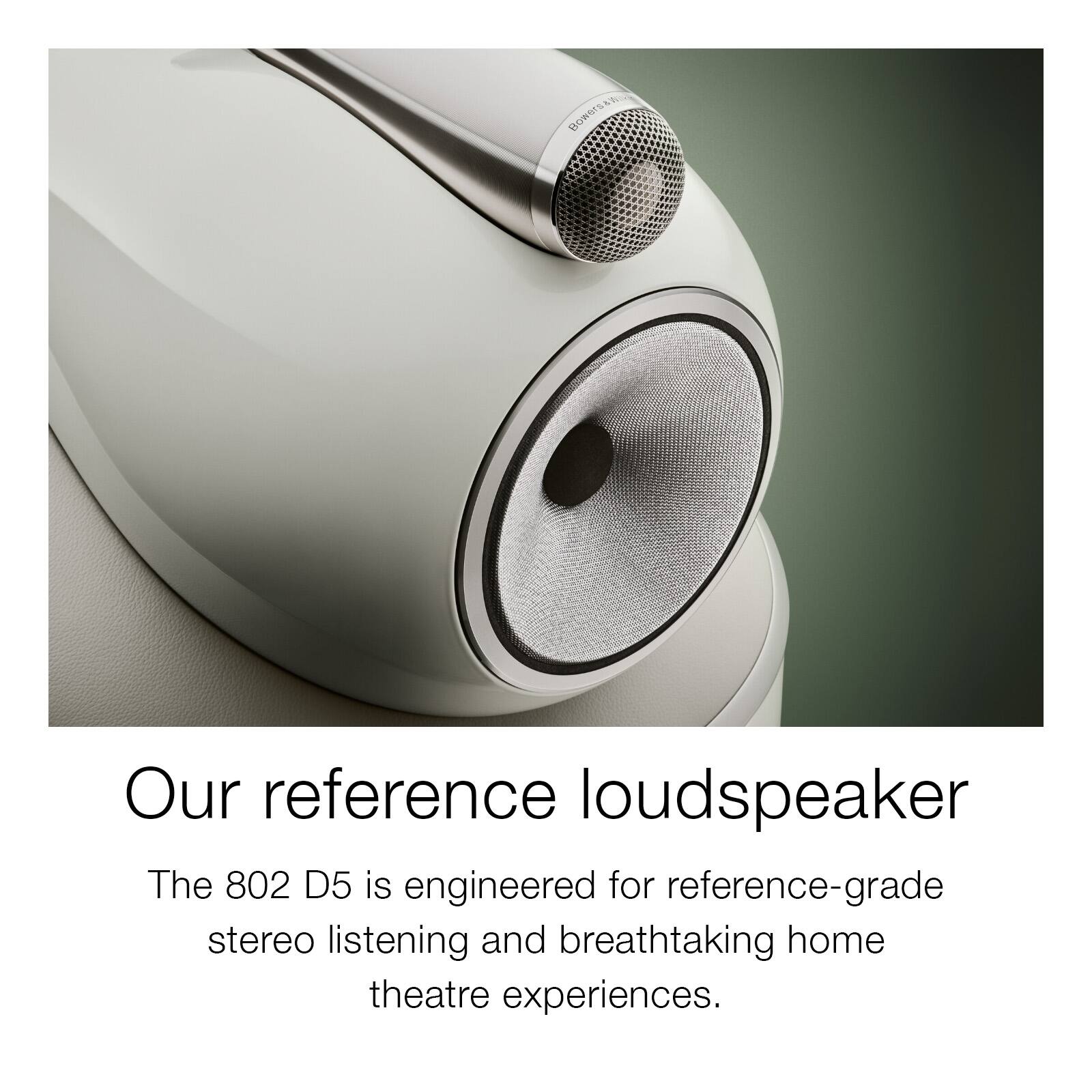 Our reference loudspeaker

The 802 D5 is engineered for reference-grade stereo listening and breathtaking home theatre experiences.