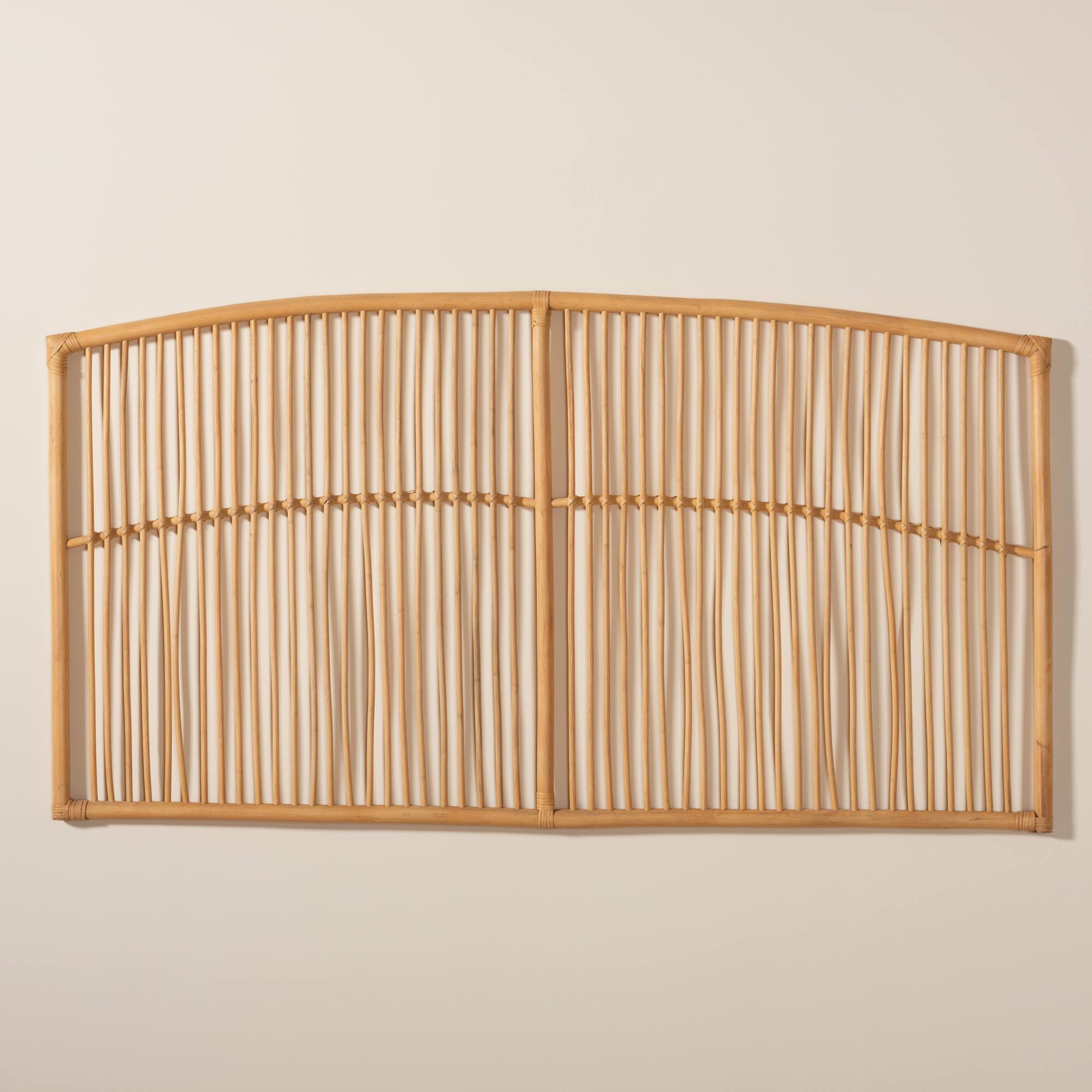 Alt View 2. bali & pari - Malvina Modern Bohemian Rattan Queen Size Wall-mount Headboard - Natural Brown.