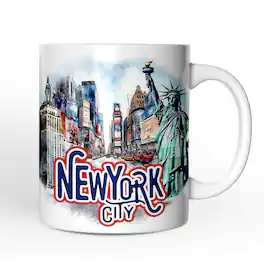 OrnamentallyYou - Handmade Artistic New York City Mug - White