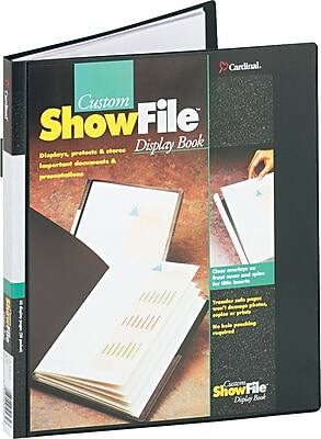 Cardinal Custom ShowFile Display Book

Displays, protects & stores important documents & presentations

Clear overlays are free from surface and ripple for like-new inserts

Trendy style pages won't crease, crinkle or print the hole punching required

Custom ShowFile Display Book