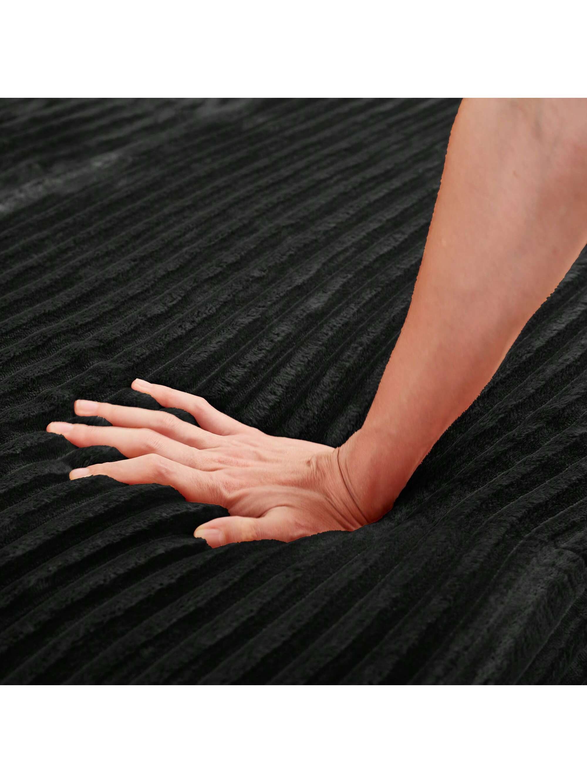 Alt View 1. Trinkets Crazed - Corduroy Chaise Lounge Sofa With Ottoman,Single Sofa Chair Bed With Storage Amrest,Cup Holder,180°Rotating Table Board - Black.