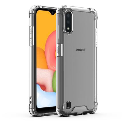 Front. Reiko - Bumper Case For Samsung Galaxy A01 In Clear - Clear.
