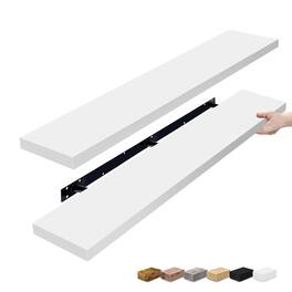 Sorbus - Floating Shelves for Wall - 55 Inch Extra-Long Bathroom Shelves, Floating Shelf with Hidden Brackets (2 Pack) - White