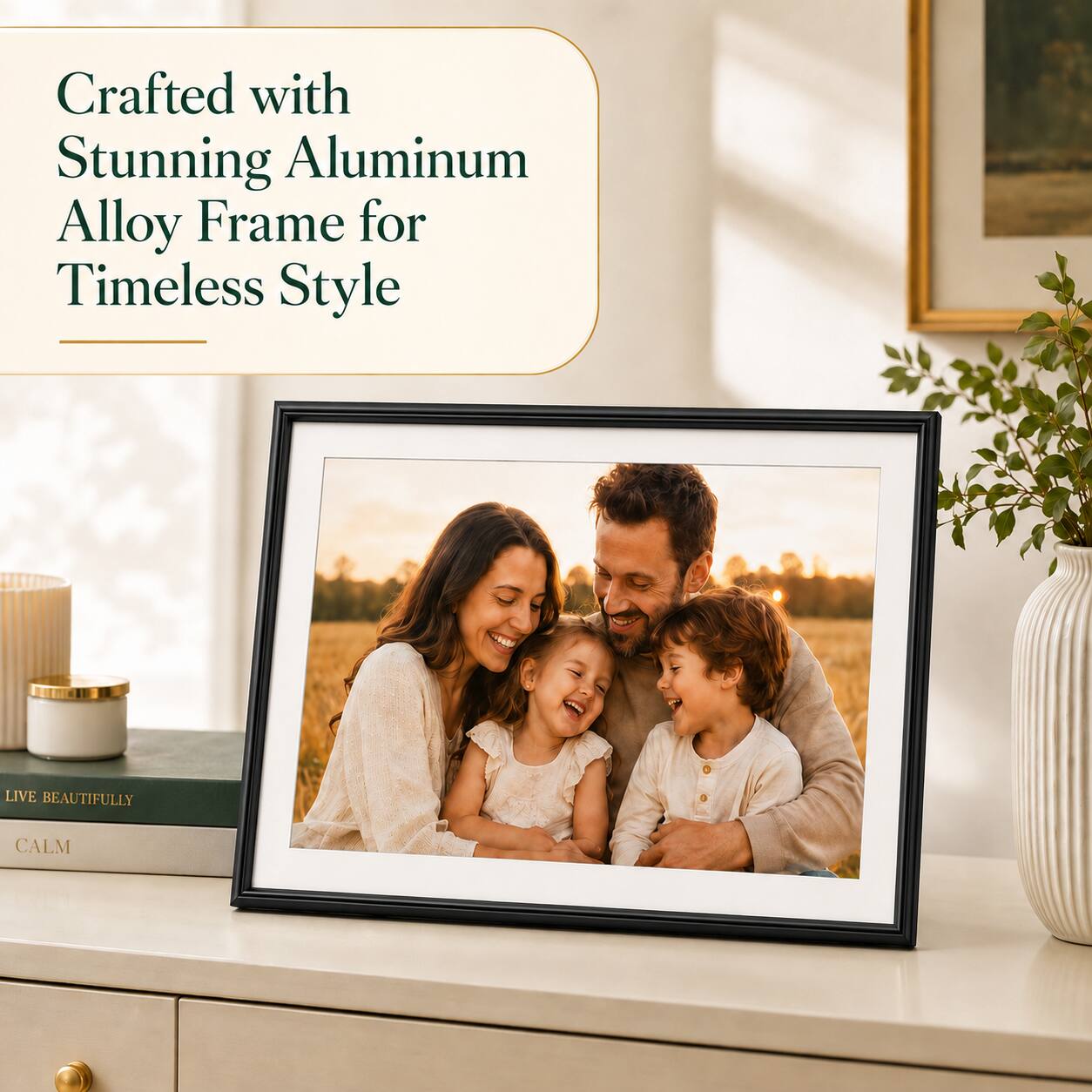 Crafted with Stunning Aluminum Alloy Frame for Timeless Style

LIVE BEAUTIFULLY CALM