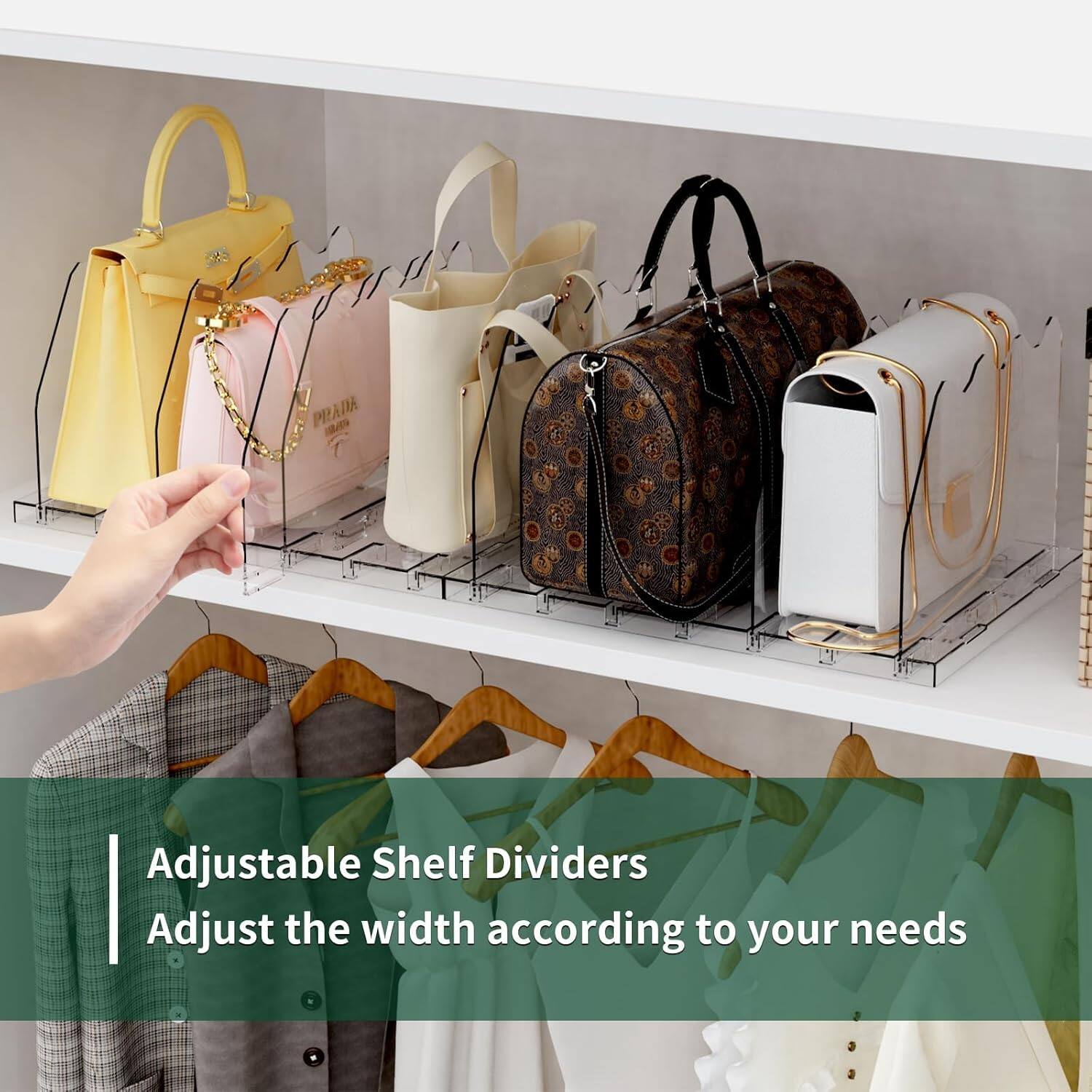 PRADA, Adjustable Shelf Dividers, Adjust the width according to your needs
