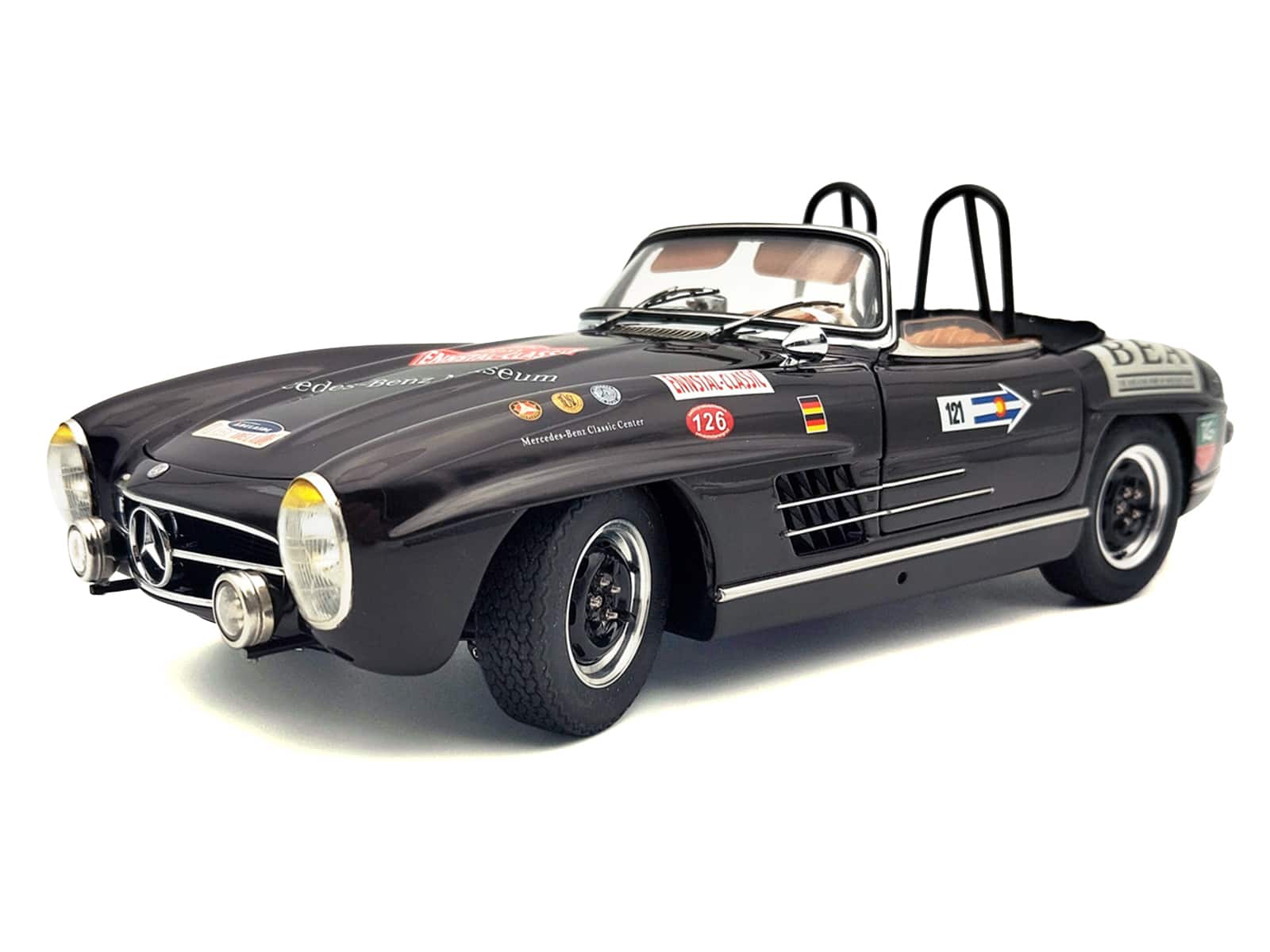 "Mercedes-Benz 300 SL (W198 II) Roadster ""Racing Version"" Brown with Graphics Limited Ed 1/18 Diecast Model Car by CMC" price history on PriceWatchPro