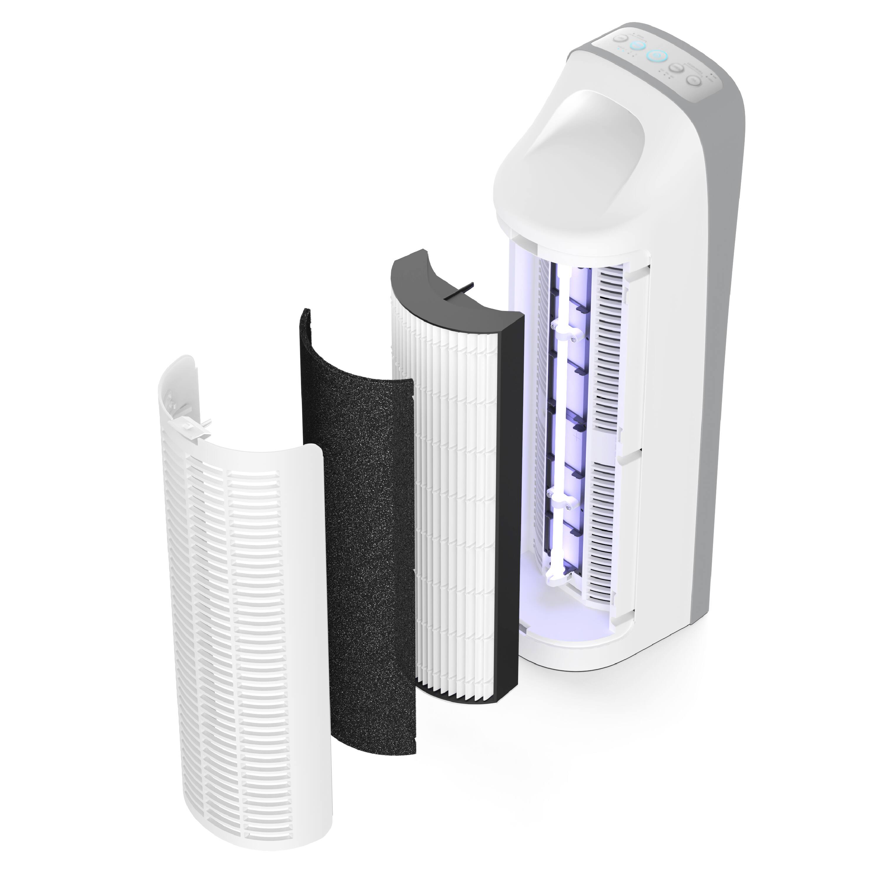 Alt View 12. Pure Enrichment - PureZone Elite 4-in-1 True HEPA Air Purifier - White.