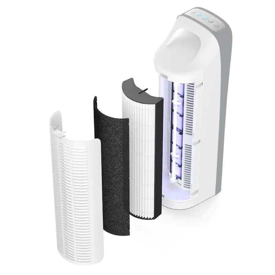 Pure Enrichment PureZone Elite 4 in 1 True HEPA Air Purifier White ...