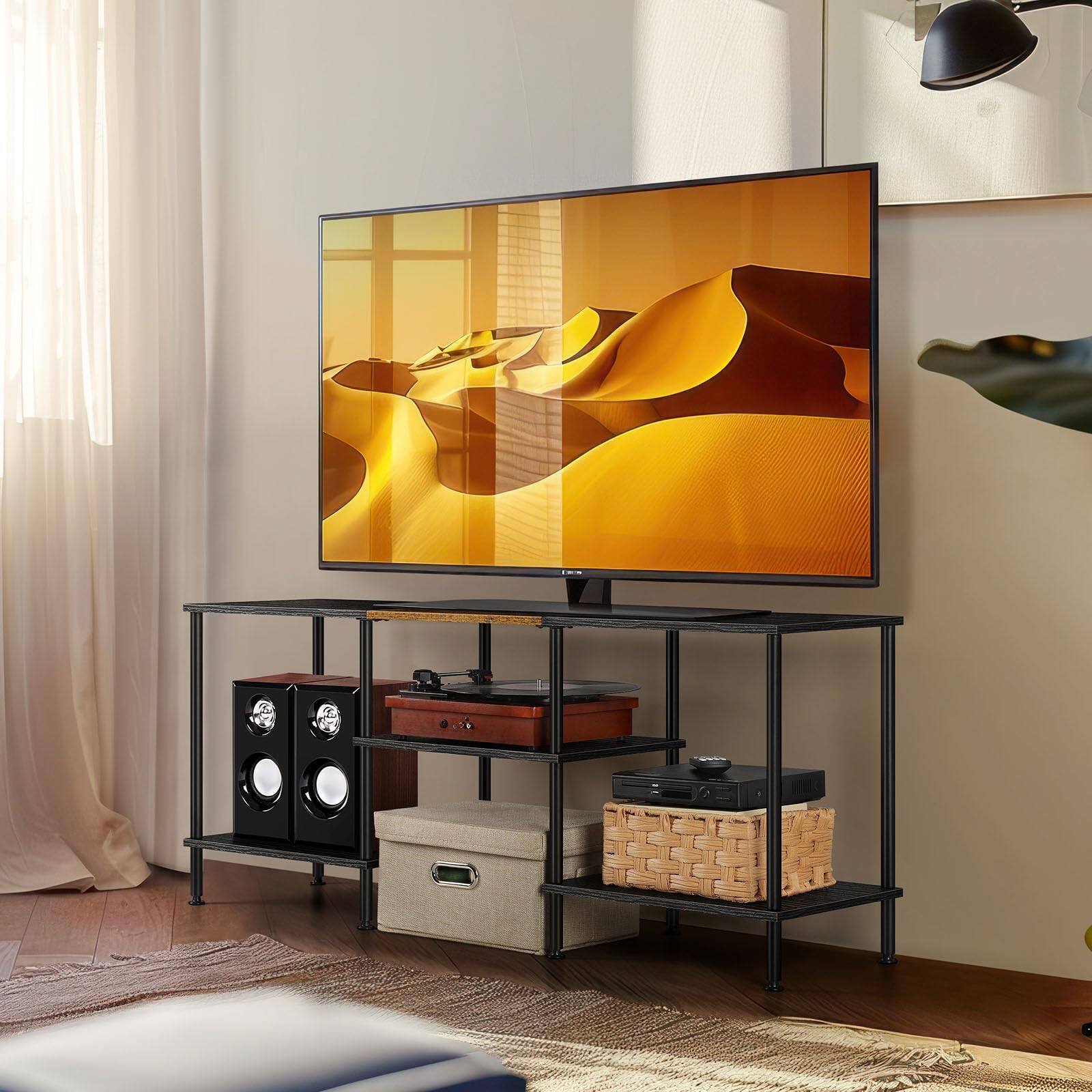 Alt View 2. Hirose Alice - 50 Inch Tv Stands For Living Room Black Entertainment Center With Storage 43 40 32 Console Table Bedroom Offic... - Rustic Brown.