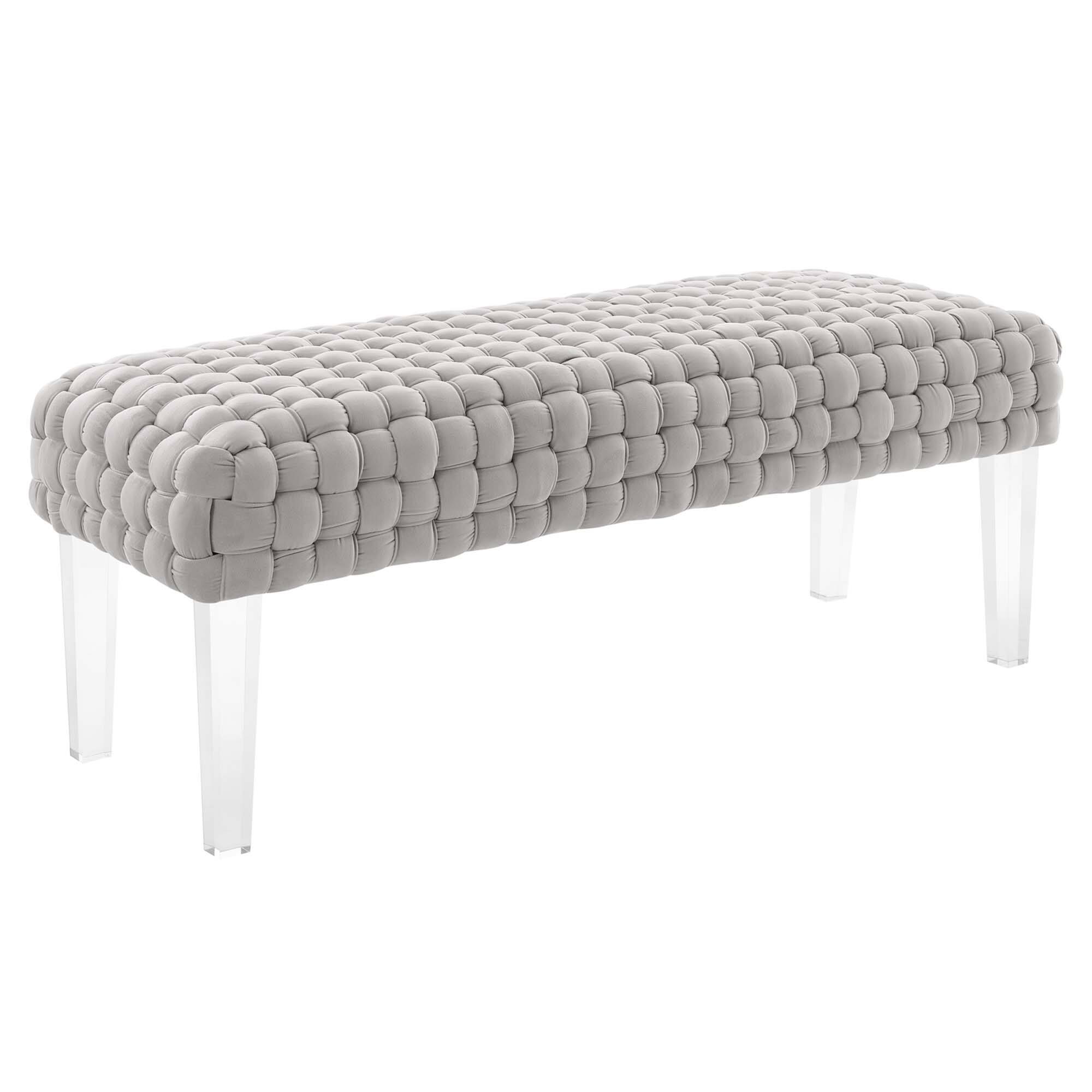 Angle. Modway - Prologue Woven Performance Velvet Ottoman by Modway - EEI-5037-LGR.
