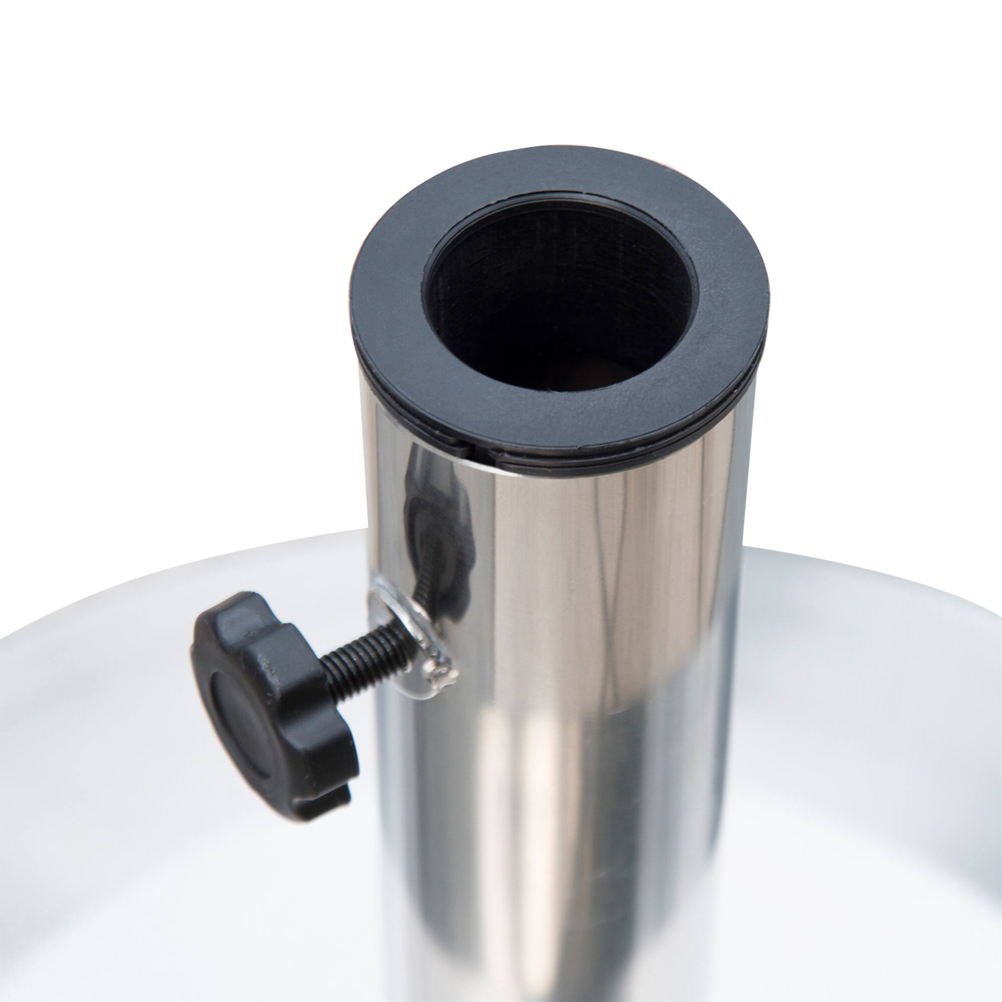 Alt View 5. Outsunny - 55lb Round Stainless Steel Outdoor Patio Umbrella Stand Base with Heavy Cement Bottom & Mirror Finish - Silver.